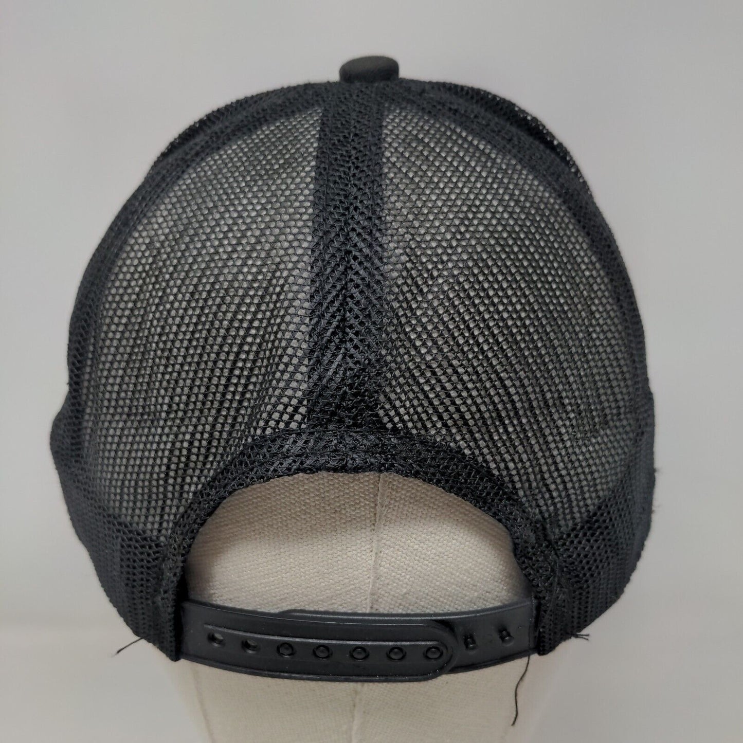 Bass Pro Shops Snapback Trucker Hat Black OSFM Adjustable Mesh Back Gone Fishing