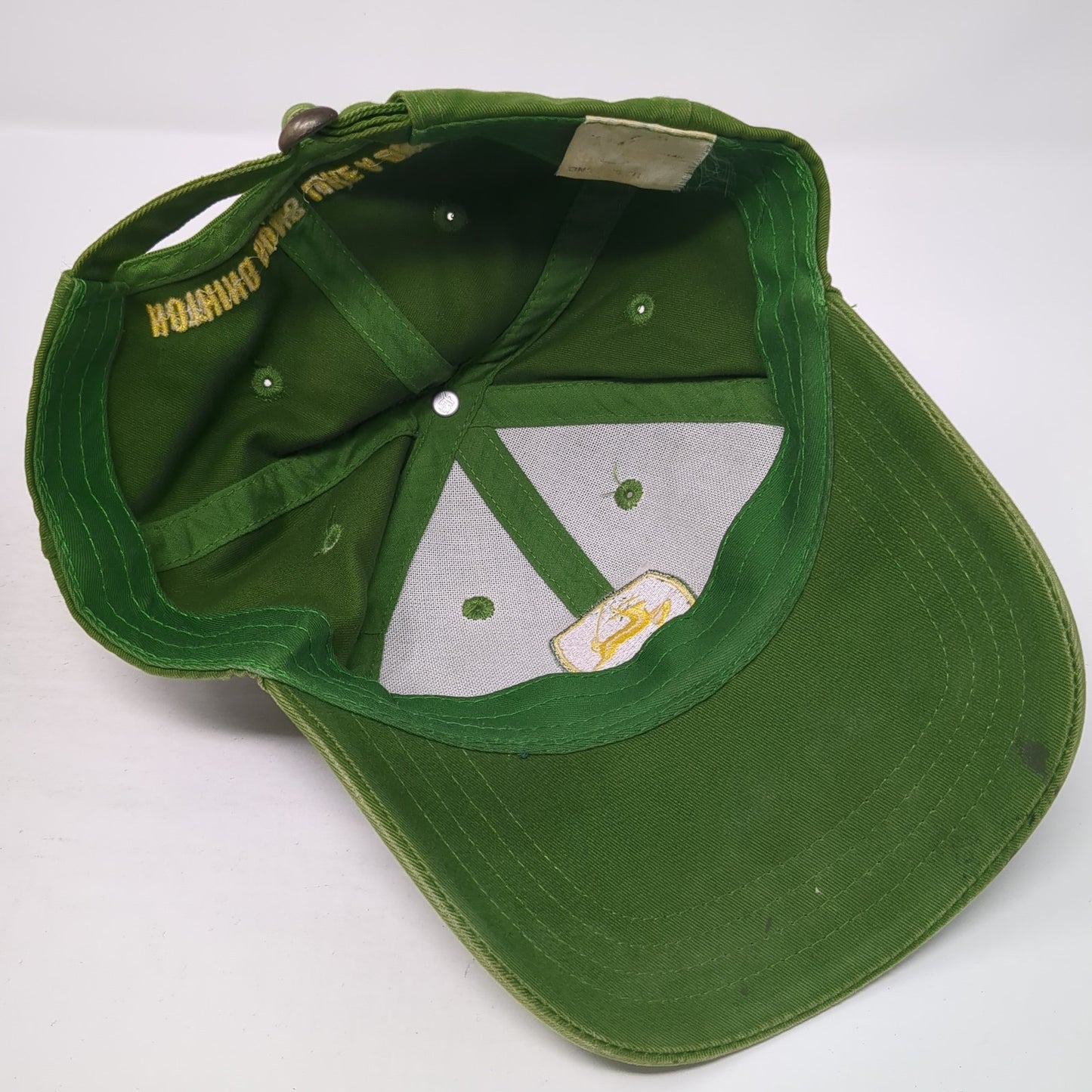 John Deere Spell Out Slideback Hat Green One Size Embroidered Logo