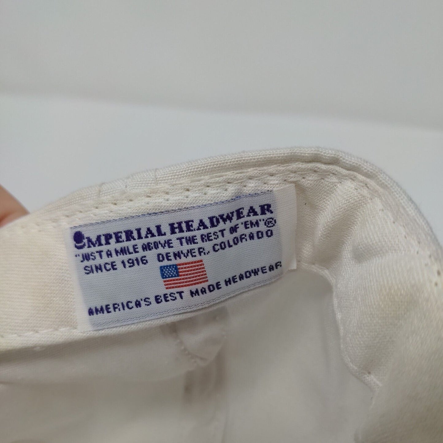 Farm Bureau Ins. Slideback Rope Hat White OSFA Leather Strap Imperial