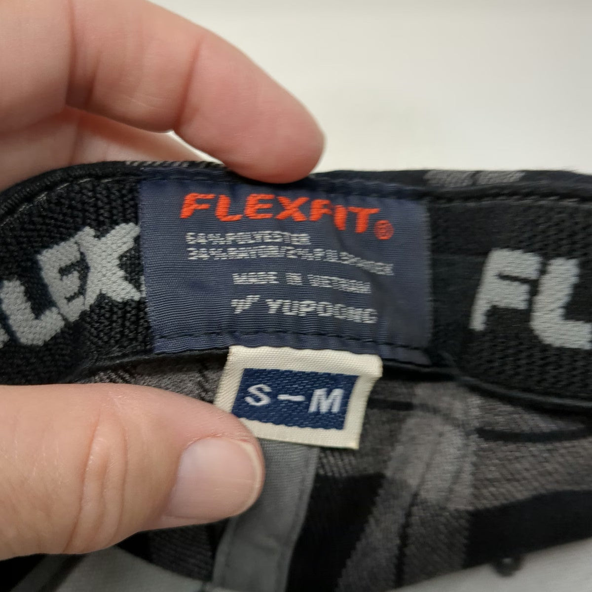 Flexfit Baseball Cap Black Gray M Drink Local Brew Plaid Beer Graphic Hat