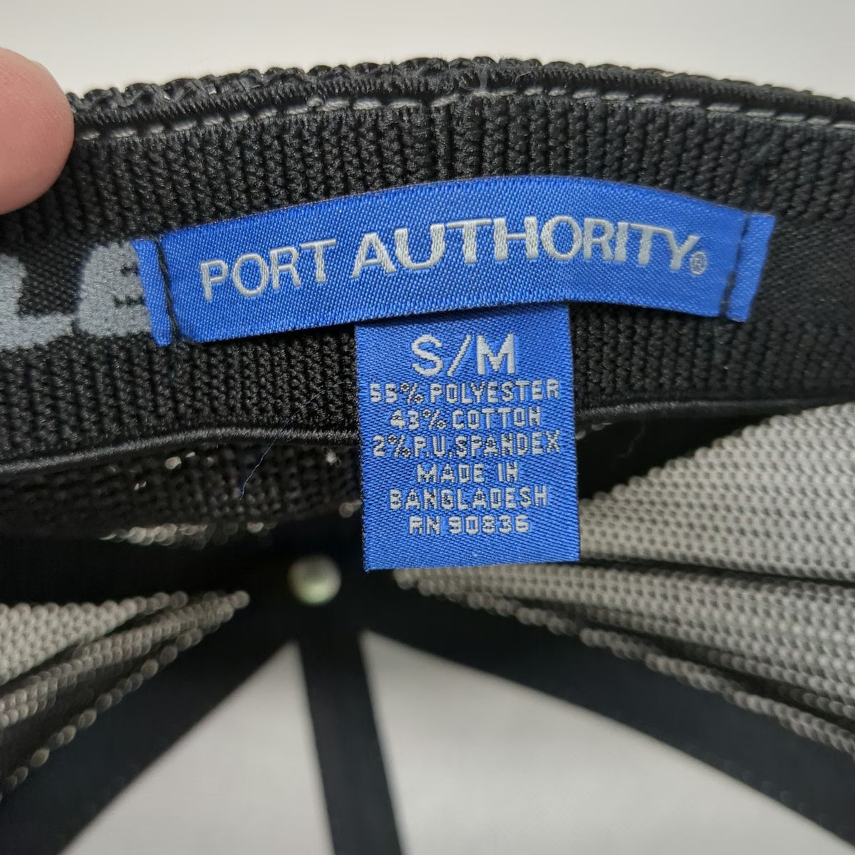 Port Authority Baseball Cap Gray M Fitted Flexfit Mesh Butte Fence Bison Logo