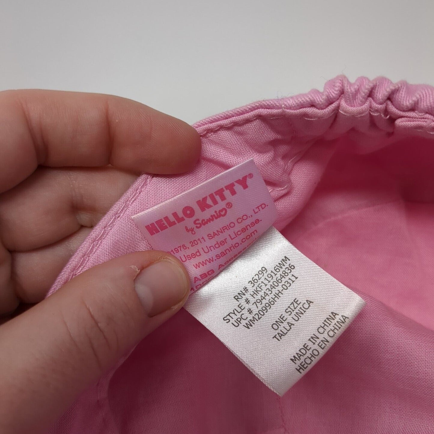 Hello Kitty Fitted Cadet Army Cap Hat Pink Small Embroidered Sparkly