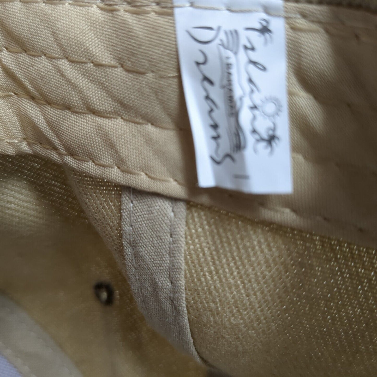 Island of The Bahamas Strapback Hat Tan One Size Adjustable Embroidered 6 Panel