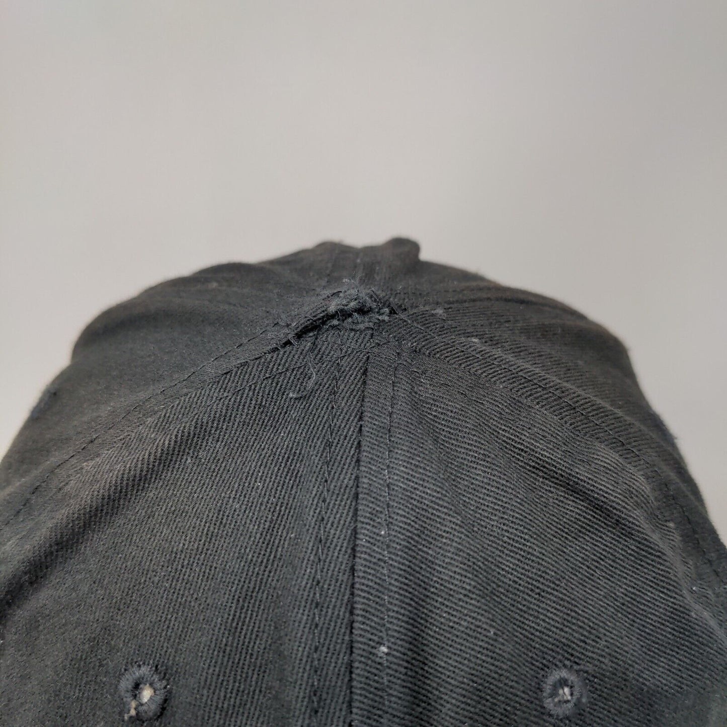 BAE Slideback Hat Black One Size Adjustable Embroidered Vented Holes 6 Panel