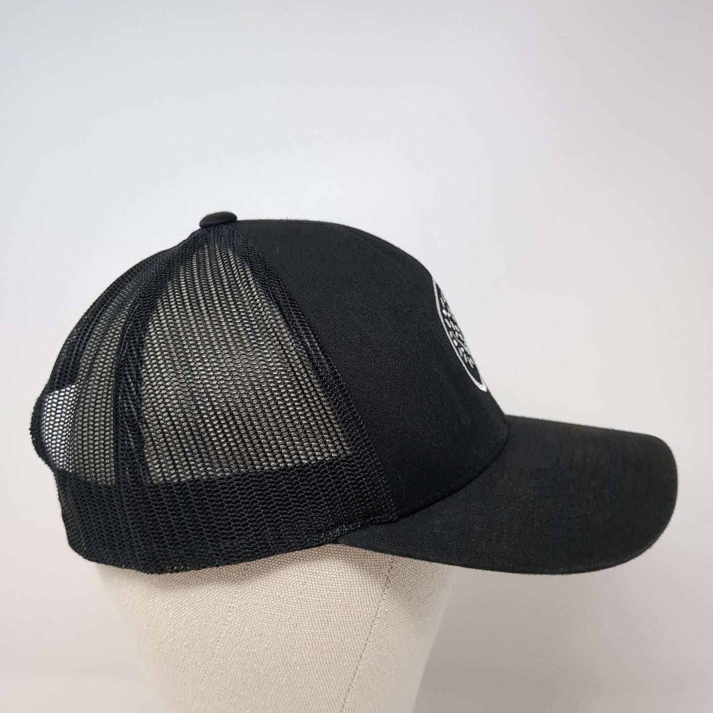 Pacific Headwear Snapback Trucker Hat Black One Size Adjustable Mesh Back