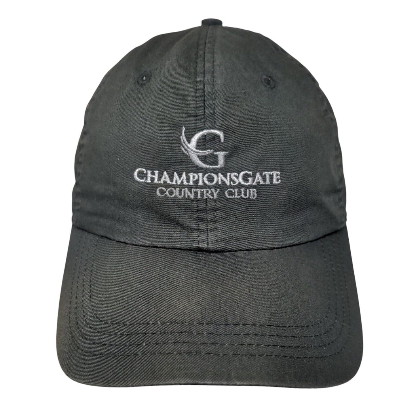 Championsgate Country Club Strapback Hat Black Classic Cut 6 Panel Ahead
