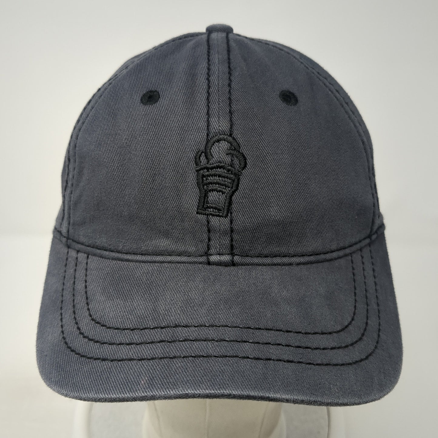 District Slideback Hat Gray One Size Embroidered Logo Solid Adjustable