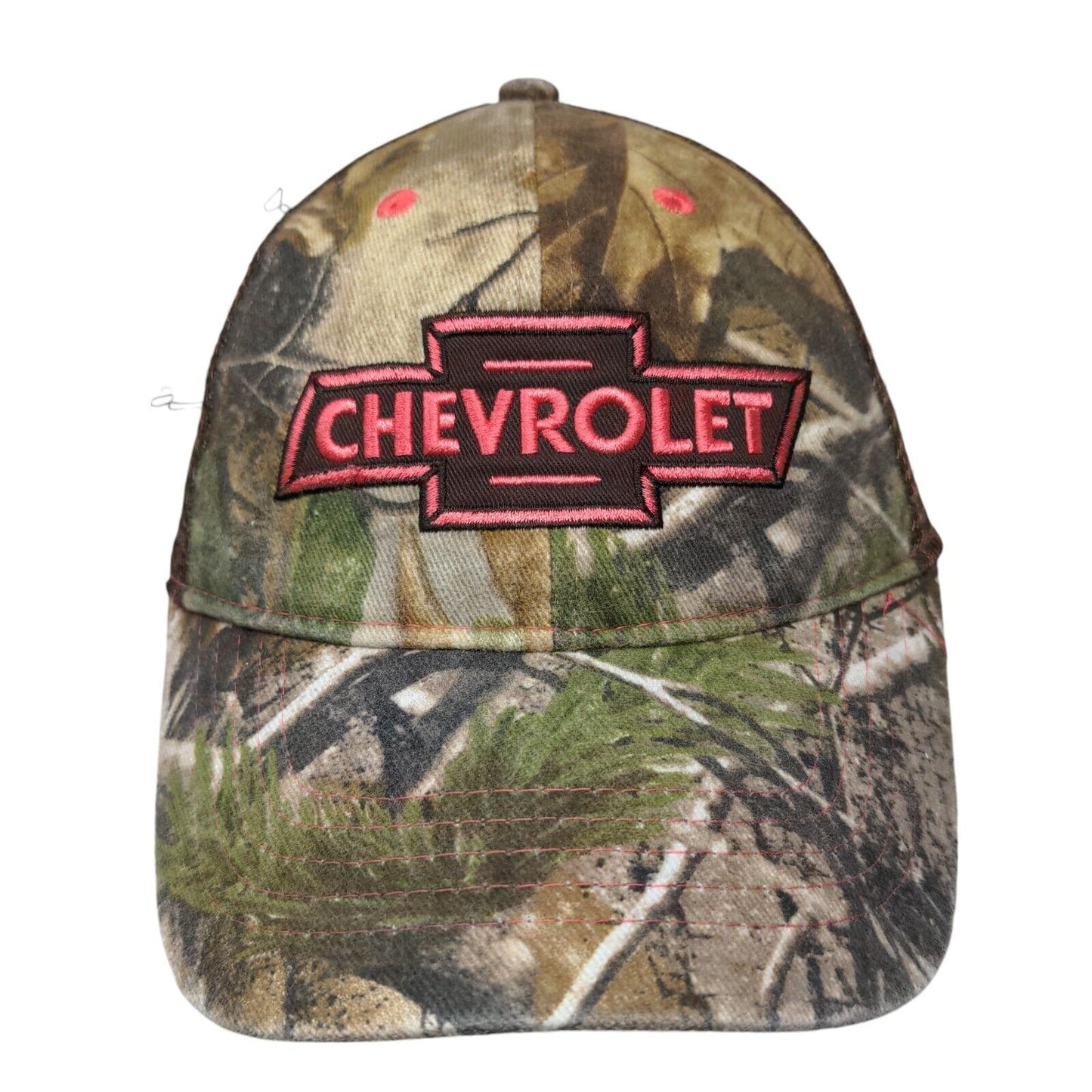 Chevrolet Strapback Mesh Back Trucker Hat Camo OSFM Embroidered