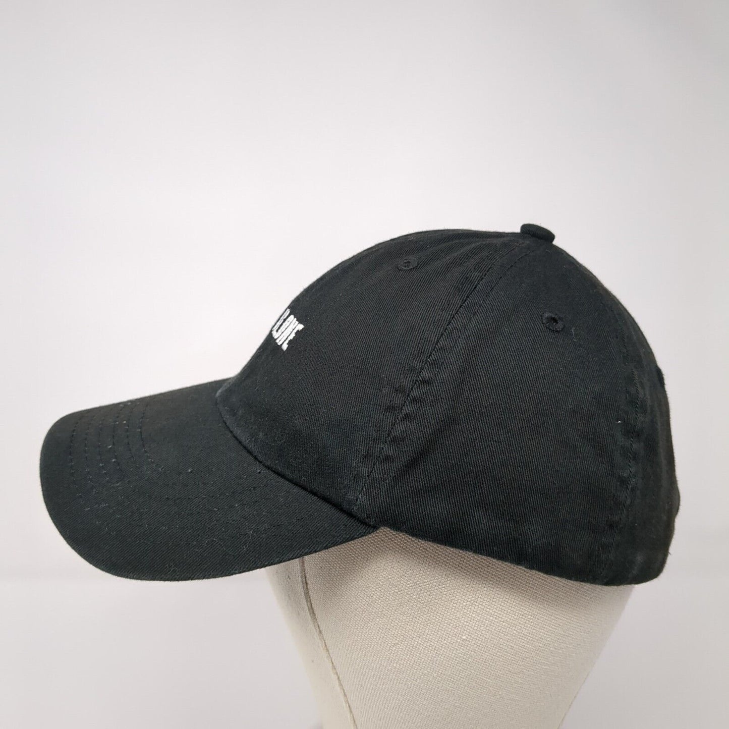 Not Alone YC Slideback Hat Black One Size Adjustable Embroidered 6 Panel Cotton
