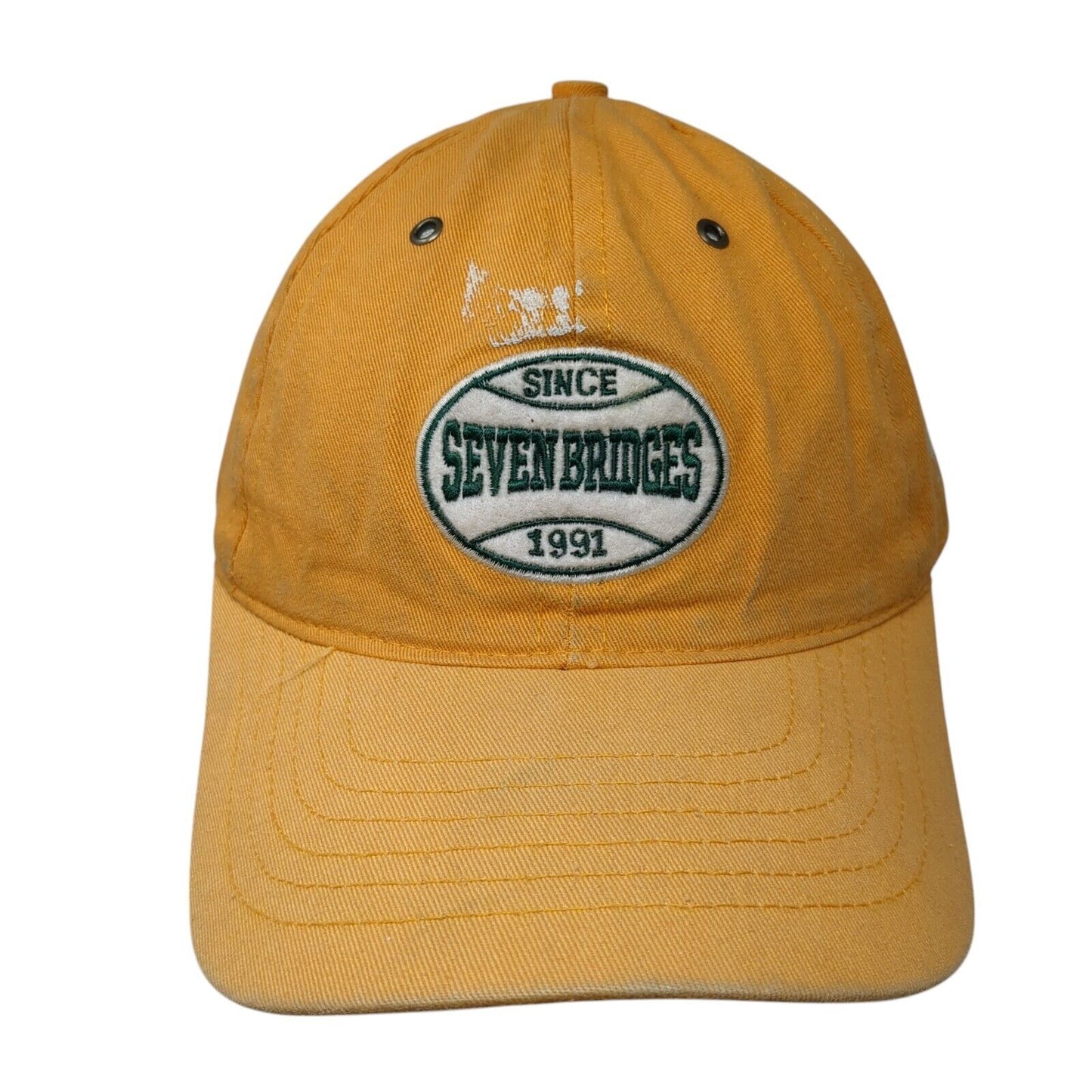 Seven Bridges Since 1991 Slideback Hat Orange OS Adjustable 6 Panel Legendary
