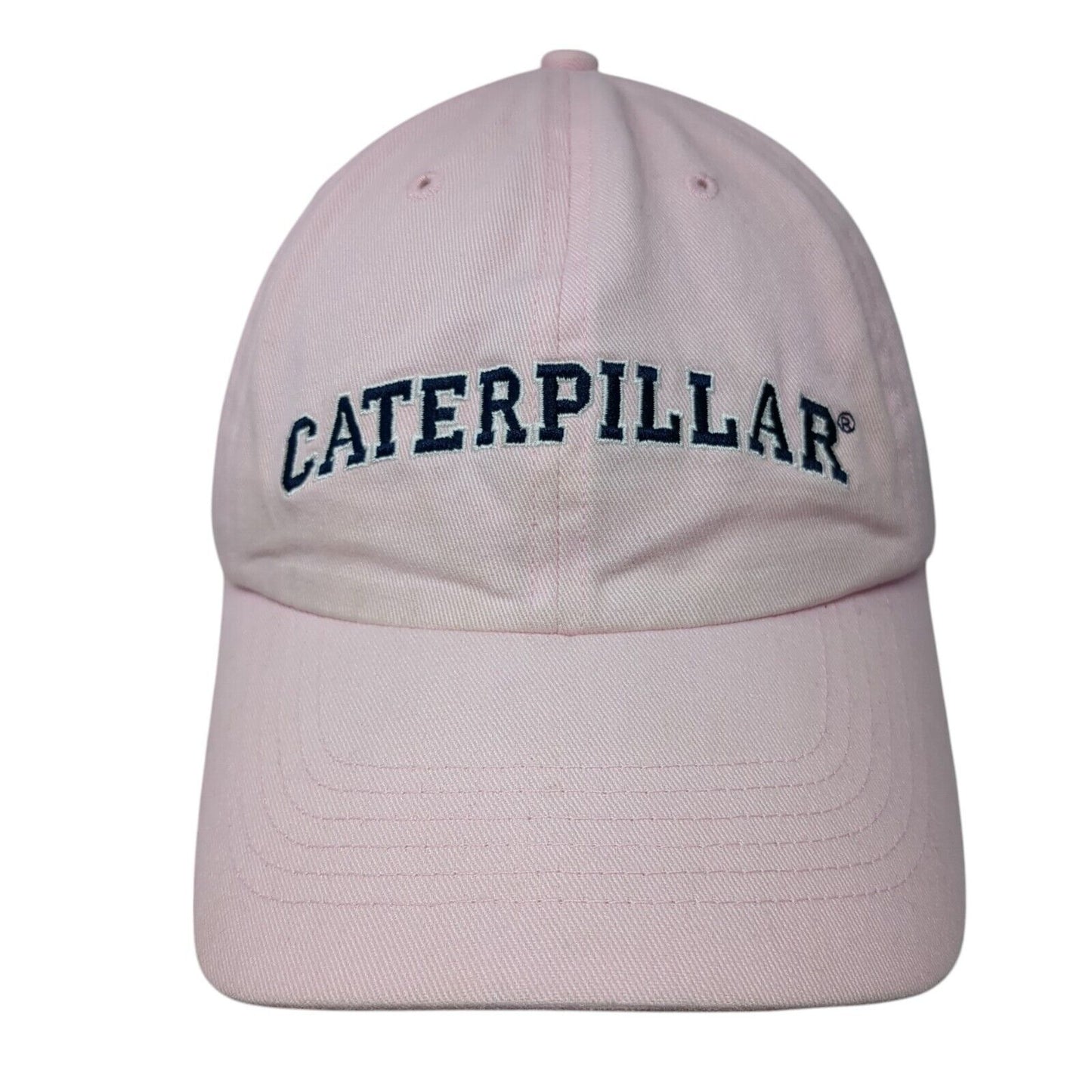 Caterpillar Slideback Hat Pink OSFM Adjustable Embroidered Vented Holes 6 Panel