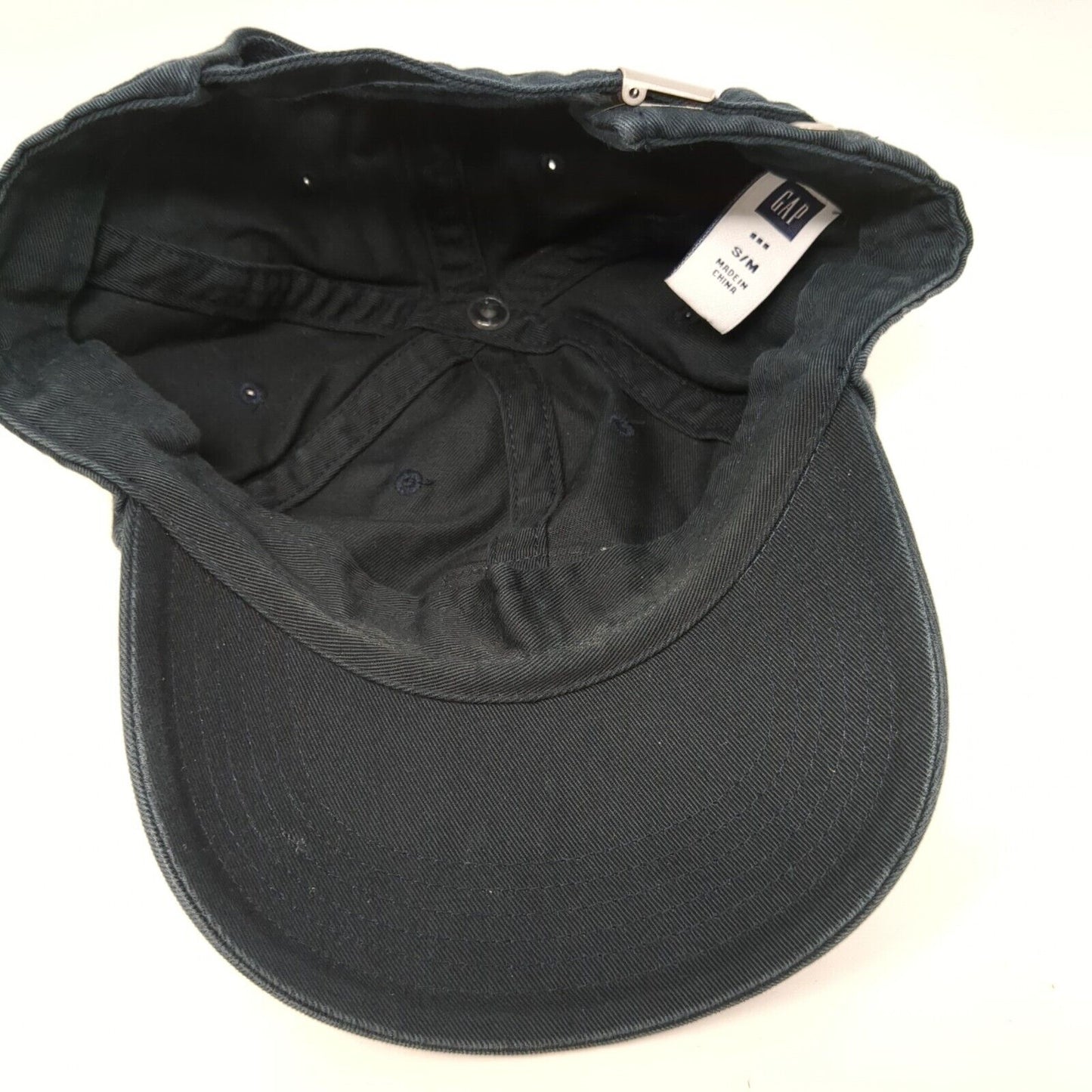 American Flag Slideback Hat Black S/M Adjustable Embroidered Patriotic Gap