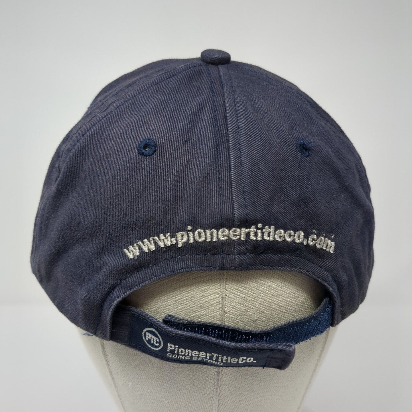 Pioneer Title Co. Going Beyond Strapback Hat Blue One Size Adjustable