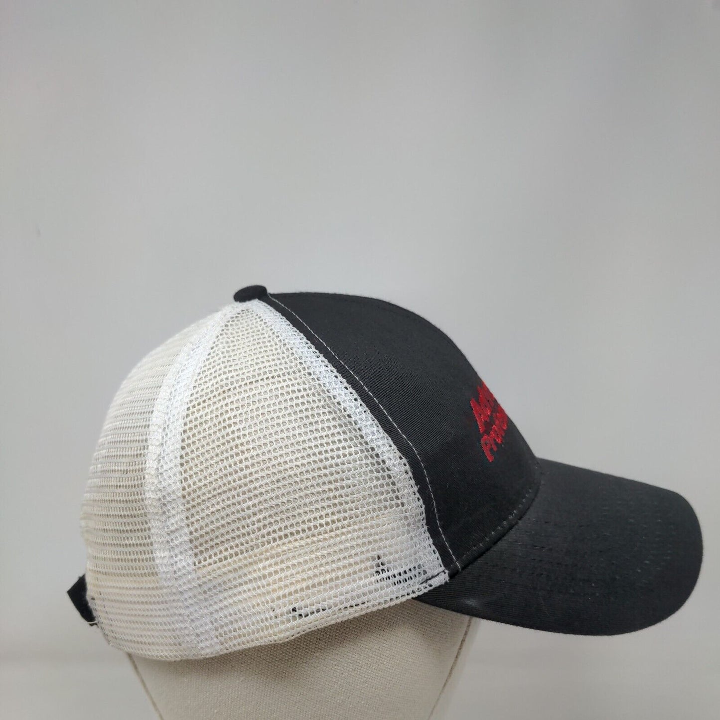 Advance Professional Strapback Trucker Hat Black OSF Embroidered Mesh Back