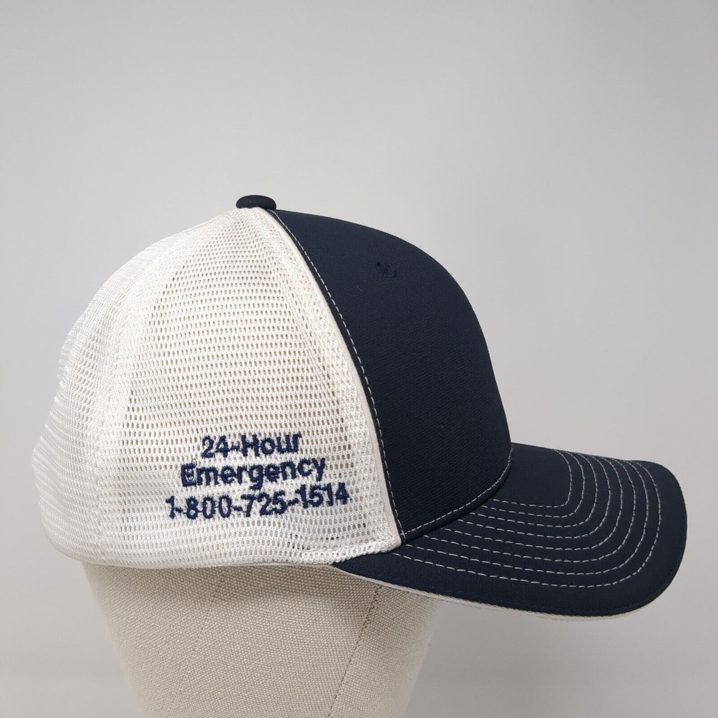 Andeavor 24 Hour Emergency 811 Fitted Trucker Hat Blue L/XL Mesh Richardson