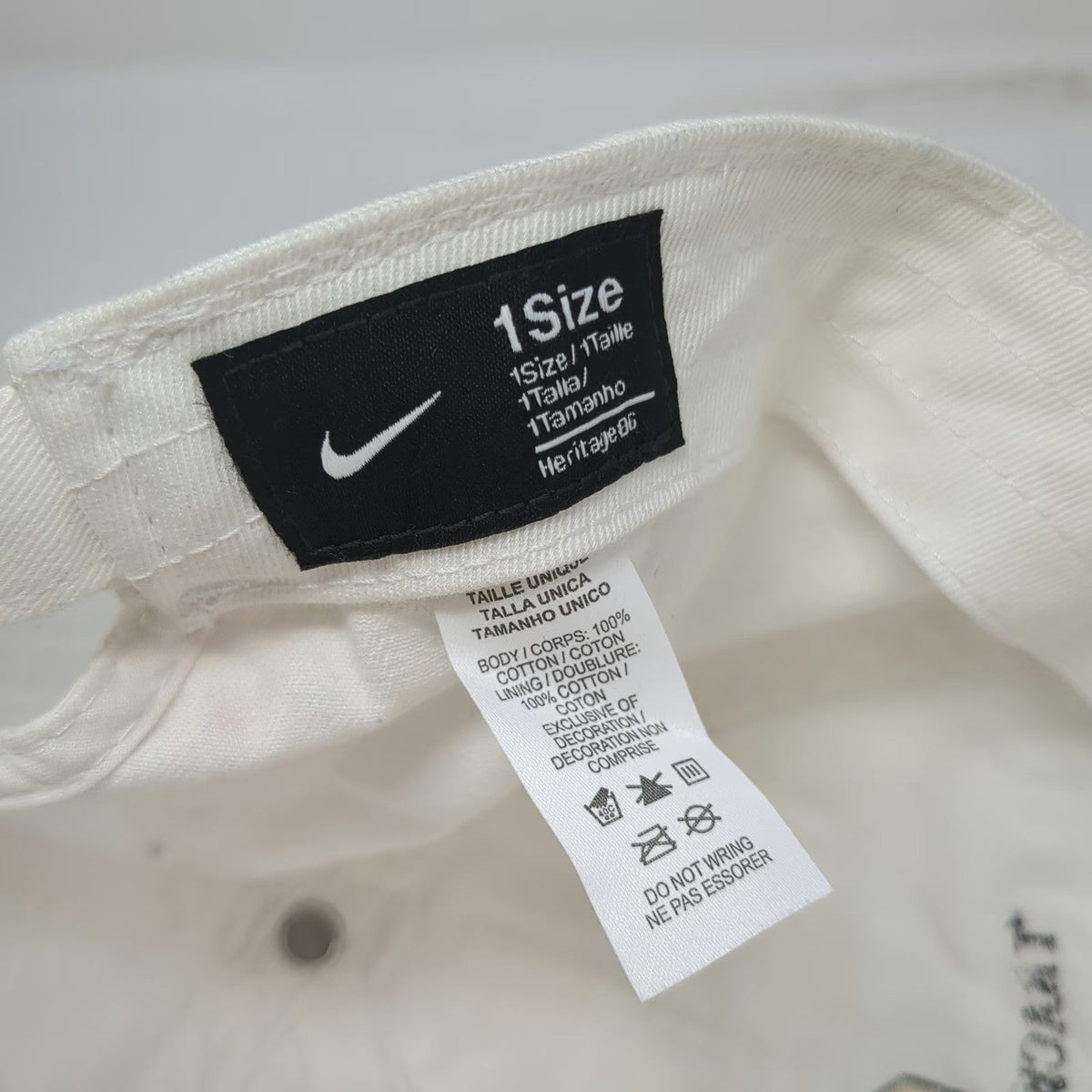 Nike Baseball Cap White One Size Track Field Eagles Heritage 86 Cotton Hat