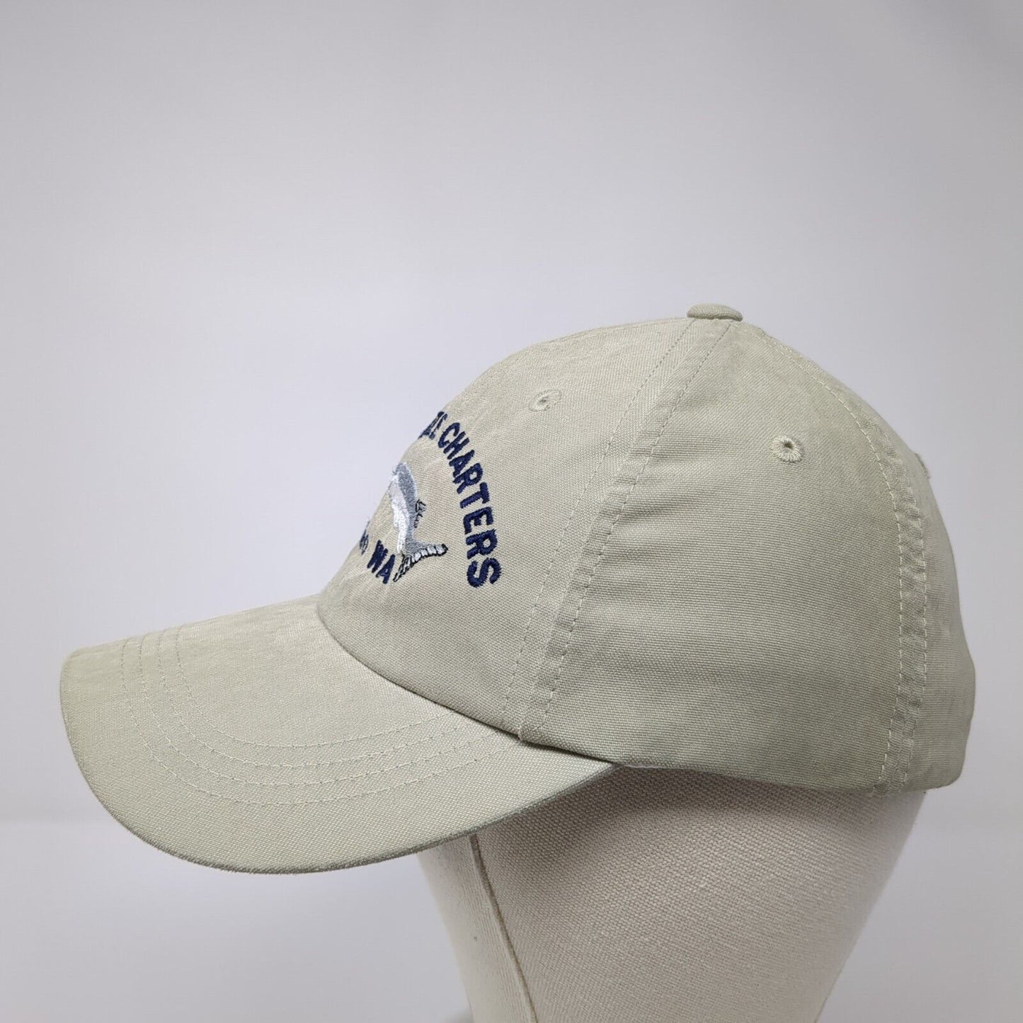 Sea Breeze Charters Ilwaco WA Slideback Hat Green One Size 6 Panel
