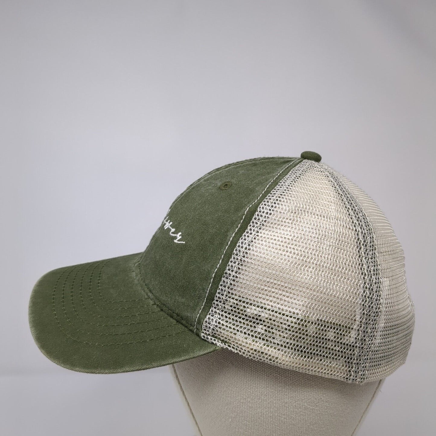 Wild Flower Slideback Trucker Hat Green One Size Adjustable Mesh Back 6 Panel