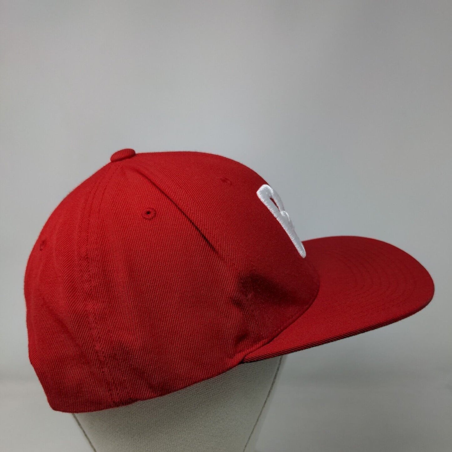 BC Brian Crower Snapback Hat Red One Size Embroidered Solid Yupoong
