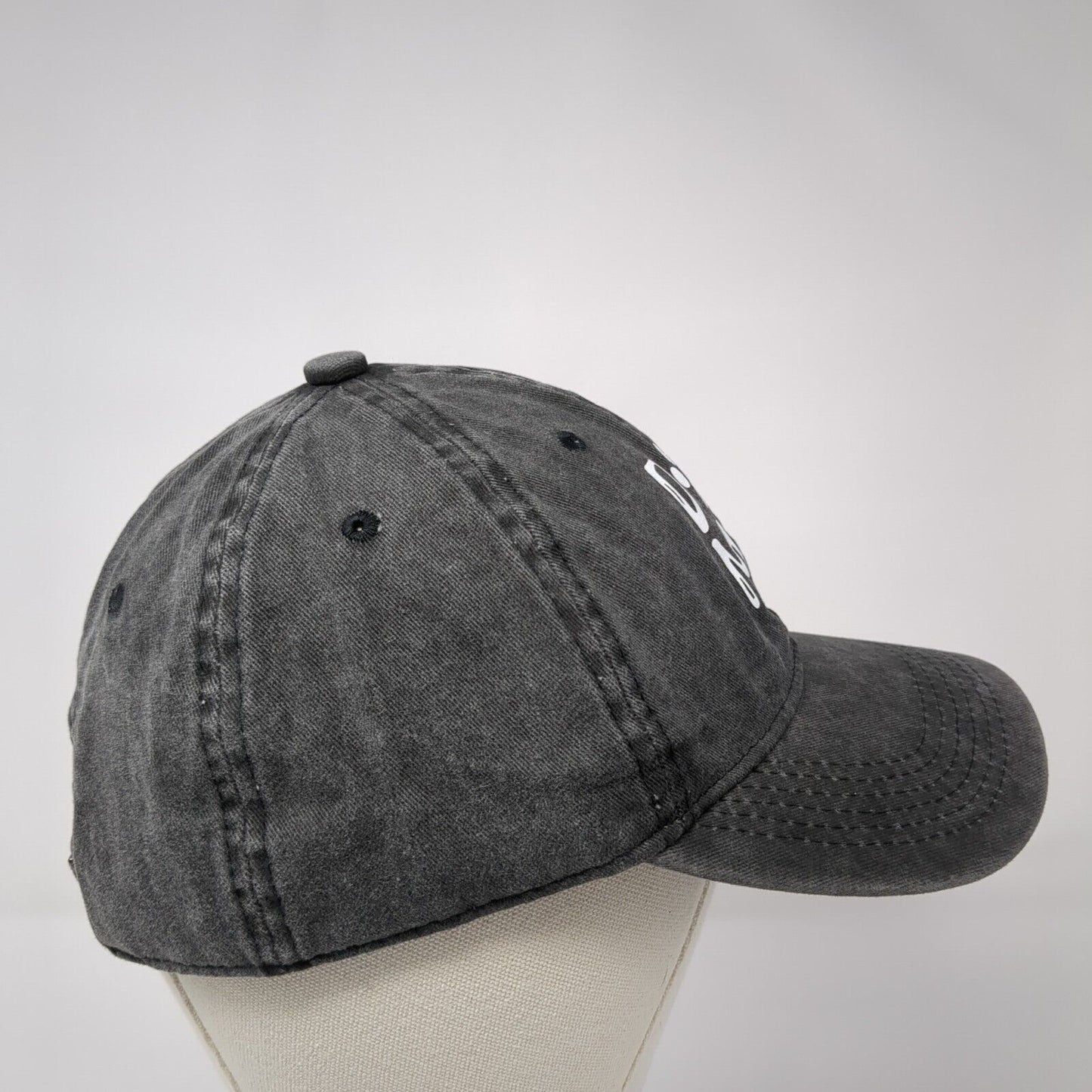 Dog Mom Slideback Hat Gray One Size Adjustable Lightweight Vented Holes 6 Panel