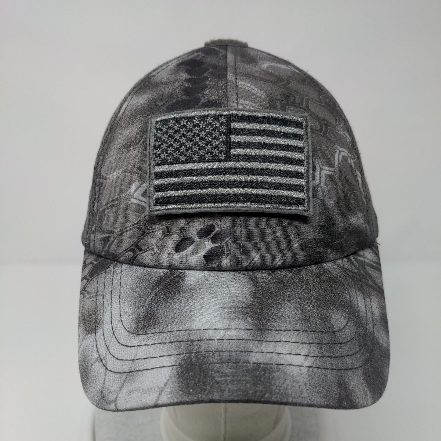 American Flag Strapback Hat Gray OSFM Adjustable Patriotic Condor