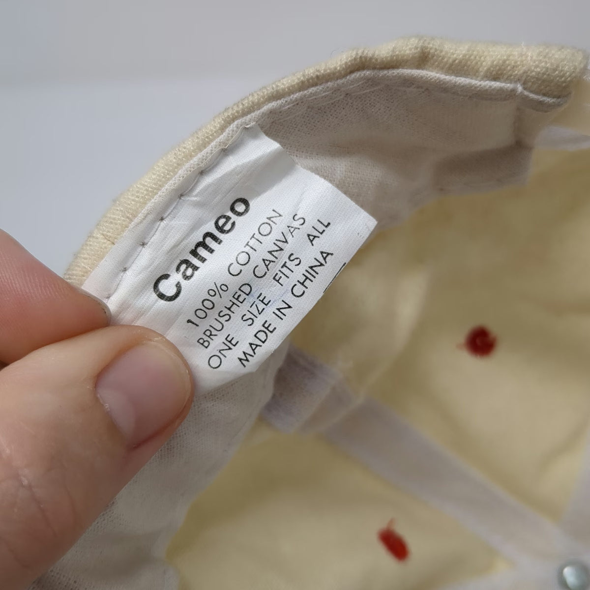 Cameo 5 Panel Beige Red Hat One Size Williamsen Manufacturing Snapback Workwear