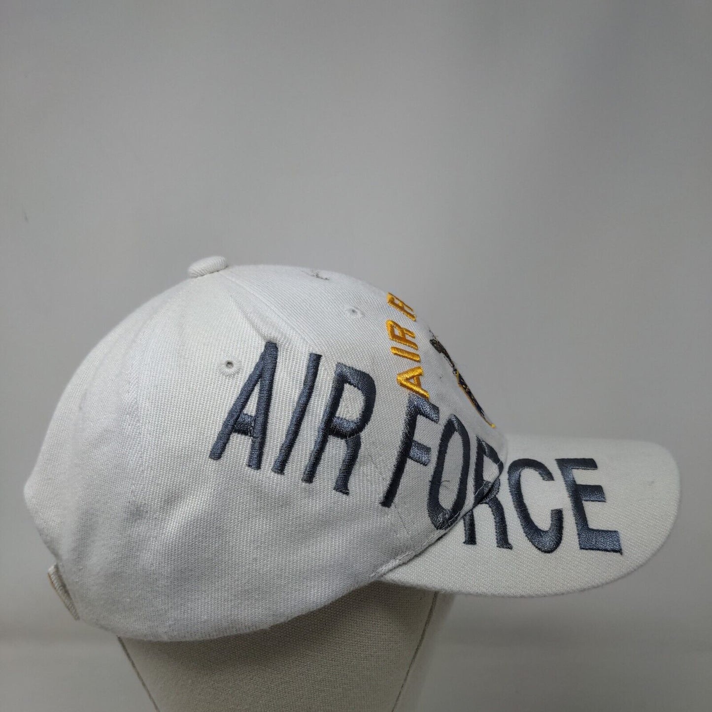 Air Force Strapback Hat White One Size Embroidered U.S. Warriors