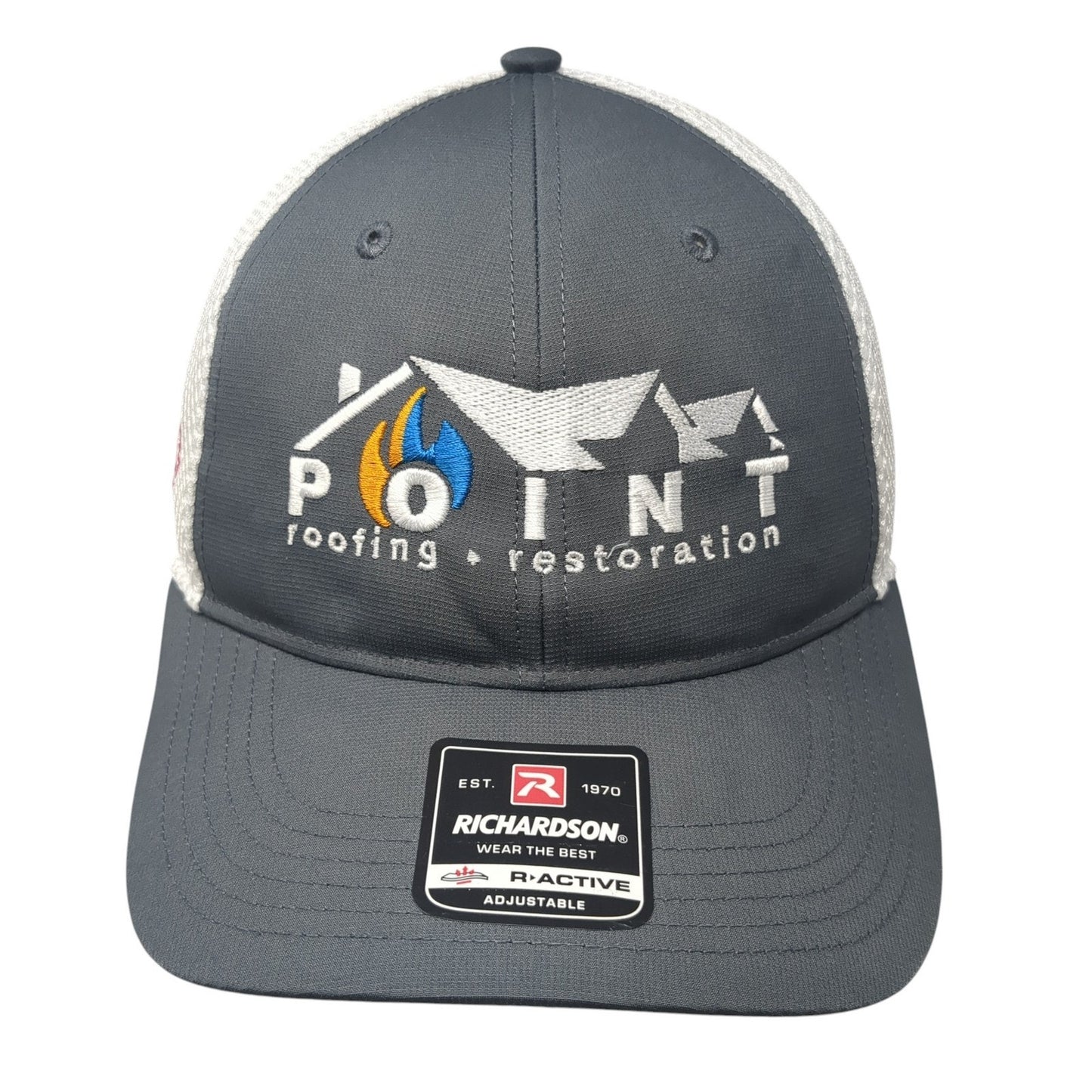 Point Roofing & Restoration Strapback Hat Gray One Size Adjustable