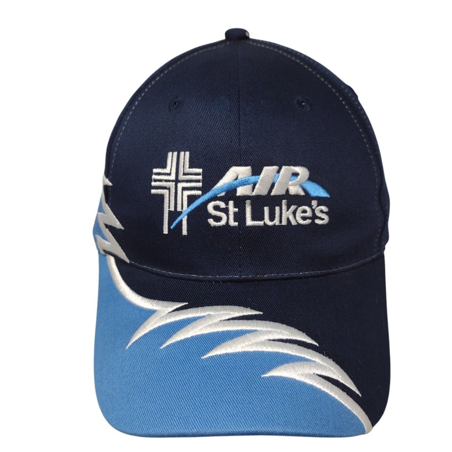 AIR St Luke's Strapback Hat Blue OSFA Adjustable Embroidered 6 Panel Cotton