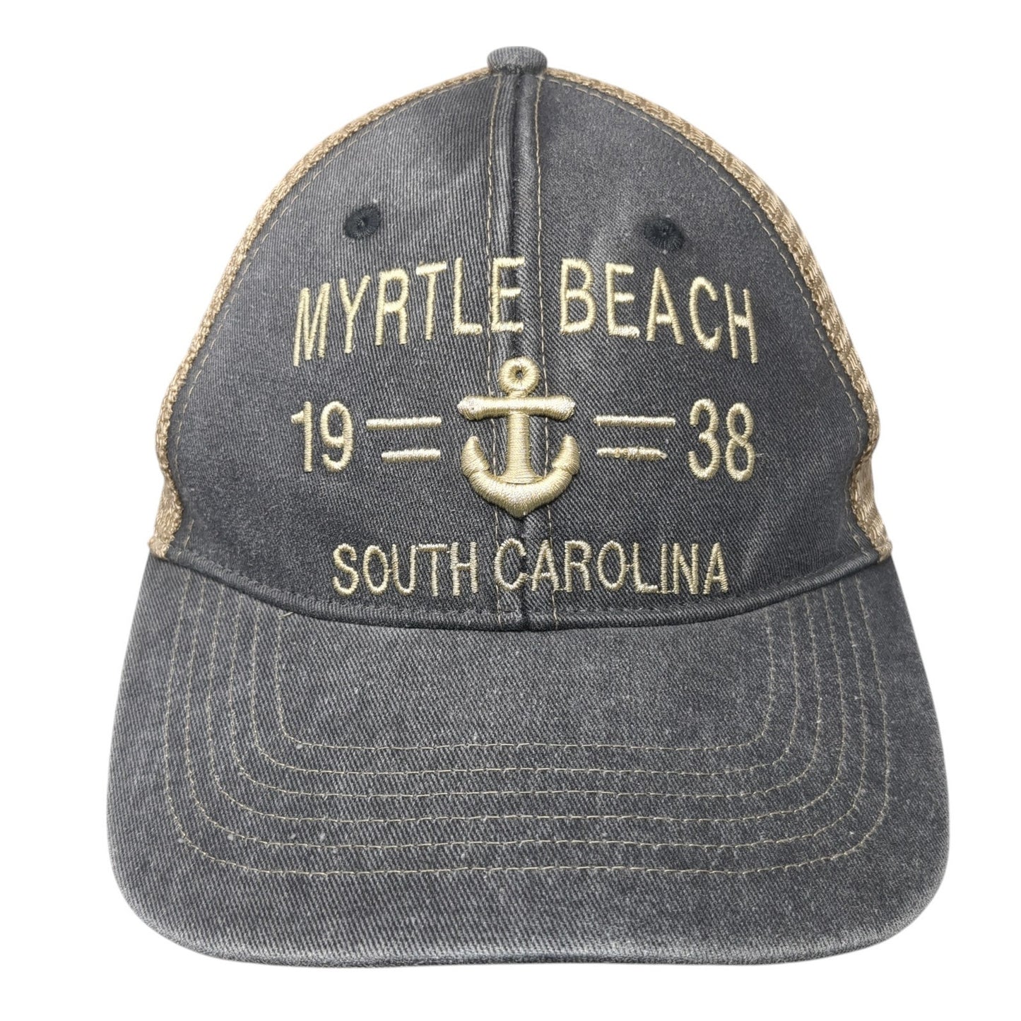 Myrtle Beach South Carolina Snapback Trucker Hat Gray One Size Mesh Back