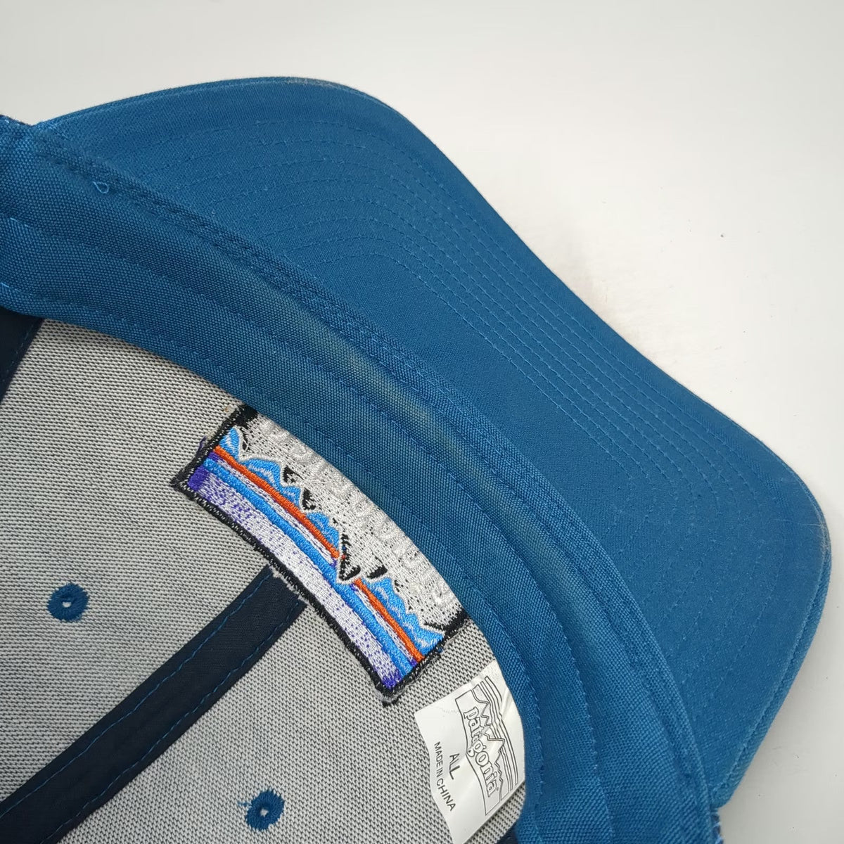 Patagonia Trucker Hat Blue One Size Mesh Back Snapback Fitz Roy Mountain