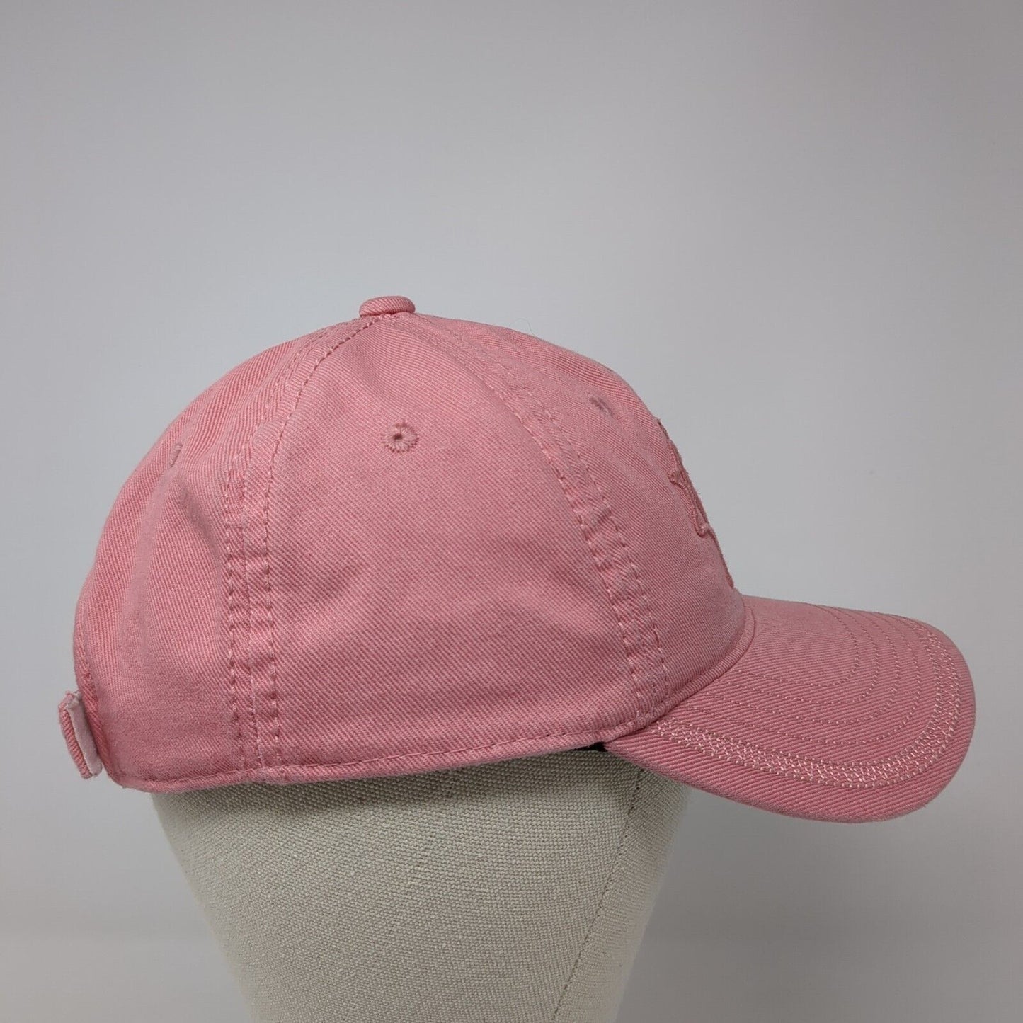 Unbranded Women's Strapback Hat Pink One Size Embroidered Logo 6 Panel