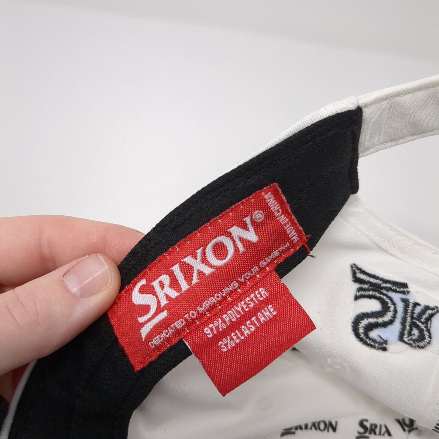 Srixon Slideback Hat White One Size Adjustable Embroidered 6 Panel
