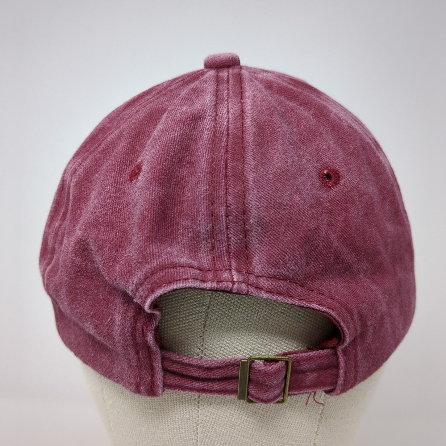 Unbranded Slideback Hat Red One Size Adjustable Vented Holes 6 Panel Blank