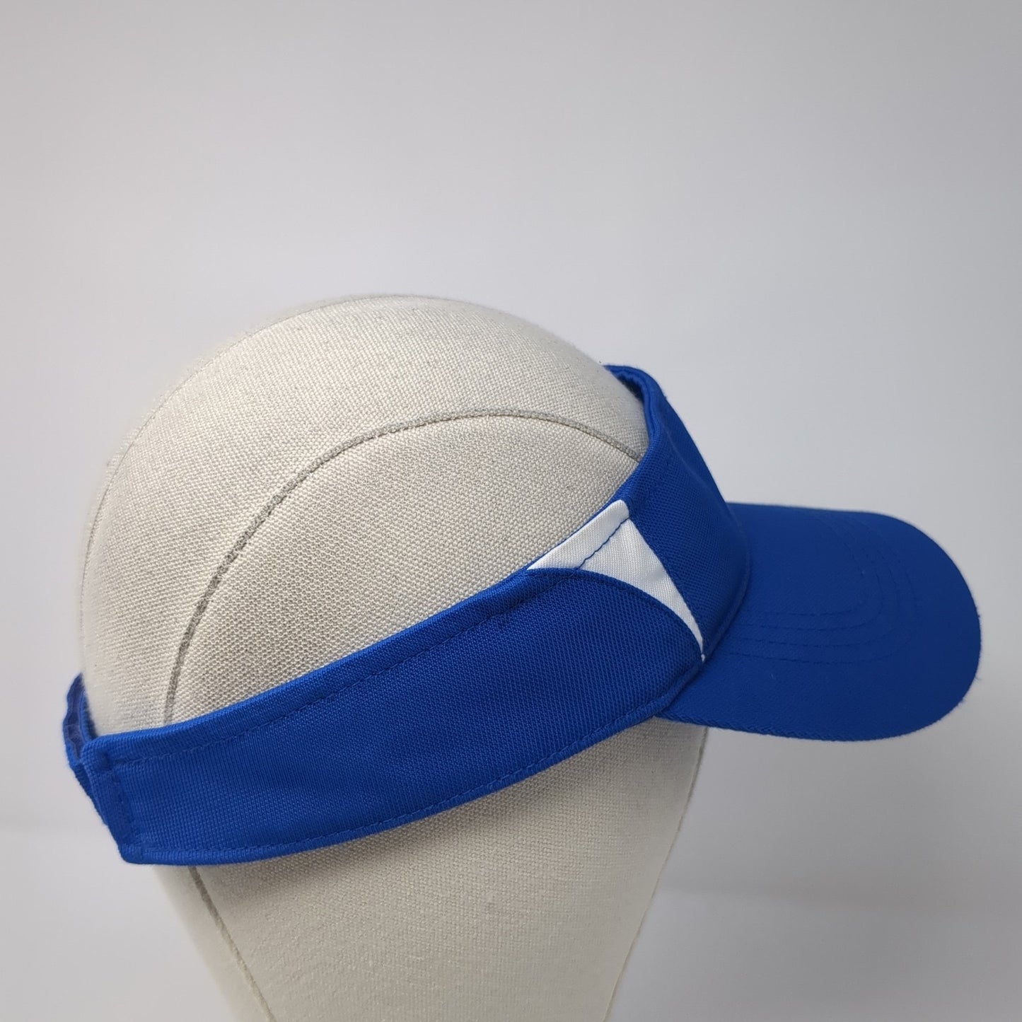 EB Strapback Visor Hat Blue One Size Adjustable Embroidered Sport-Tek