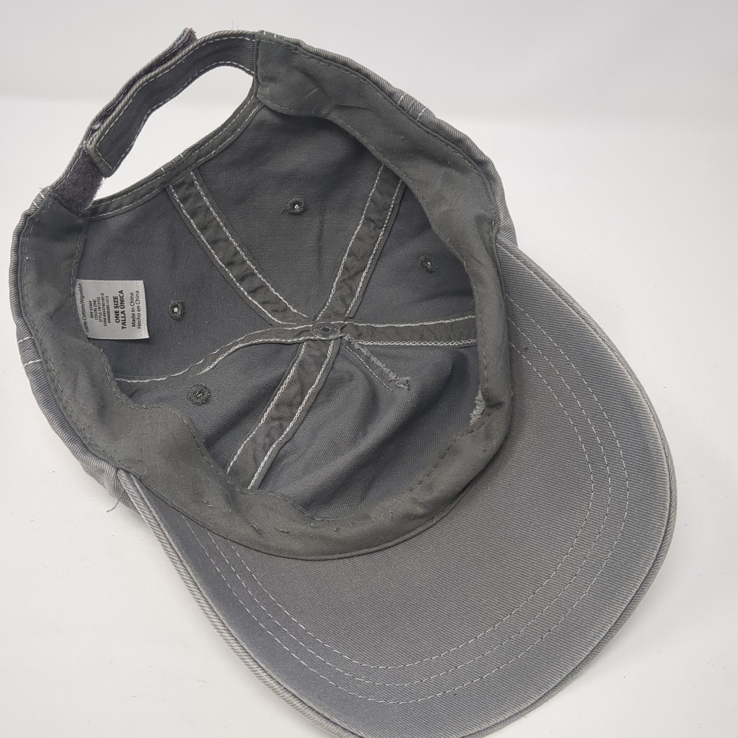 Unbranded Strapback Hat Gray Zinc One Size Adjustable Vent Holes Blank