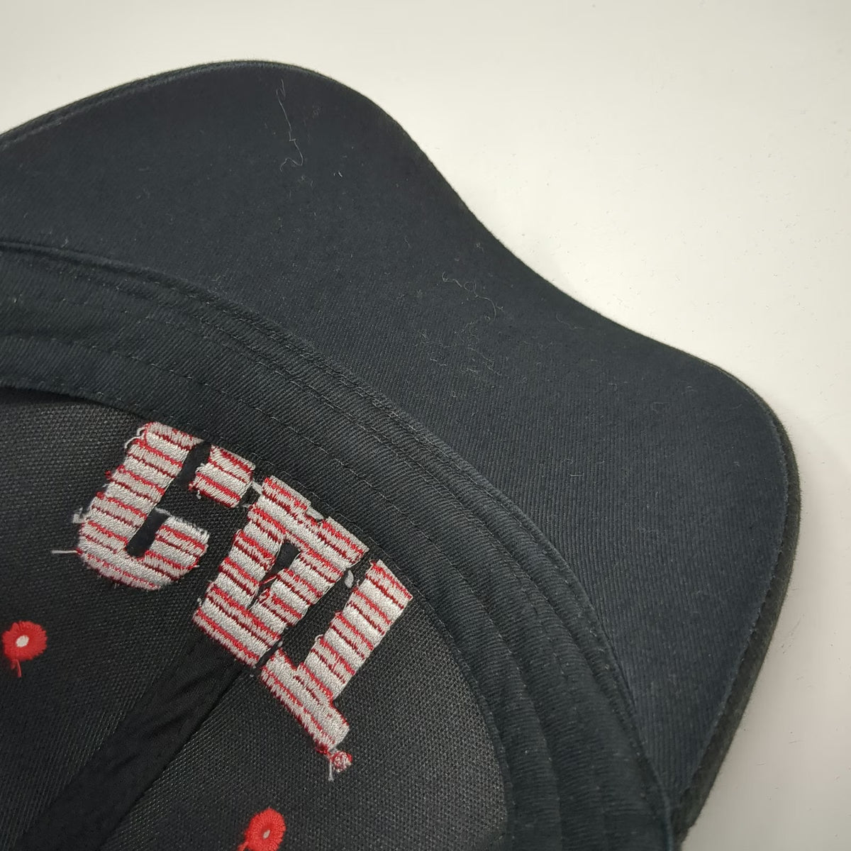 CAT Baseball Cap Black One Size American Flag Stars Stripes Slideback Hat Work