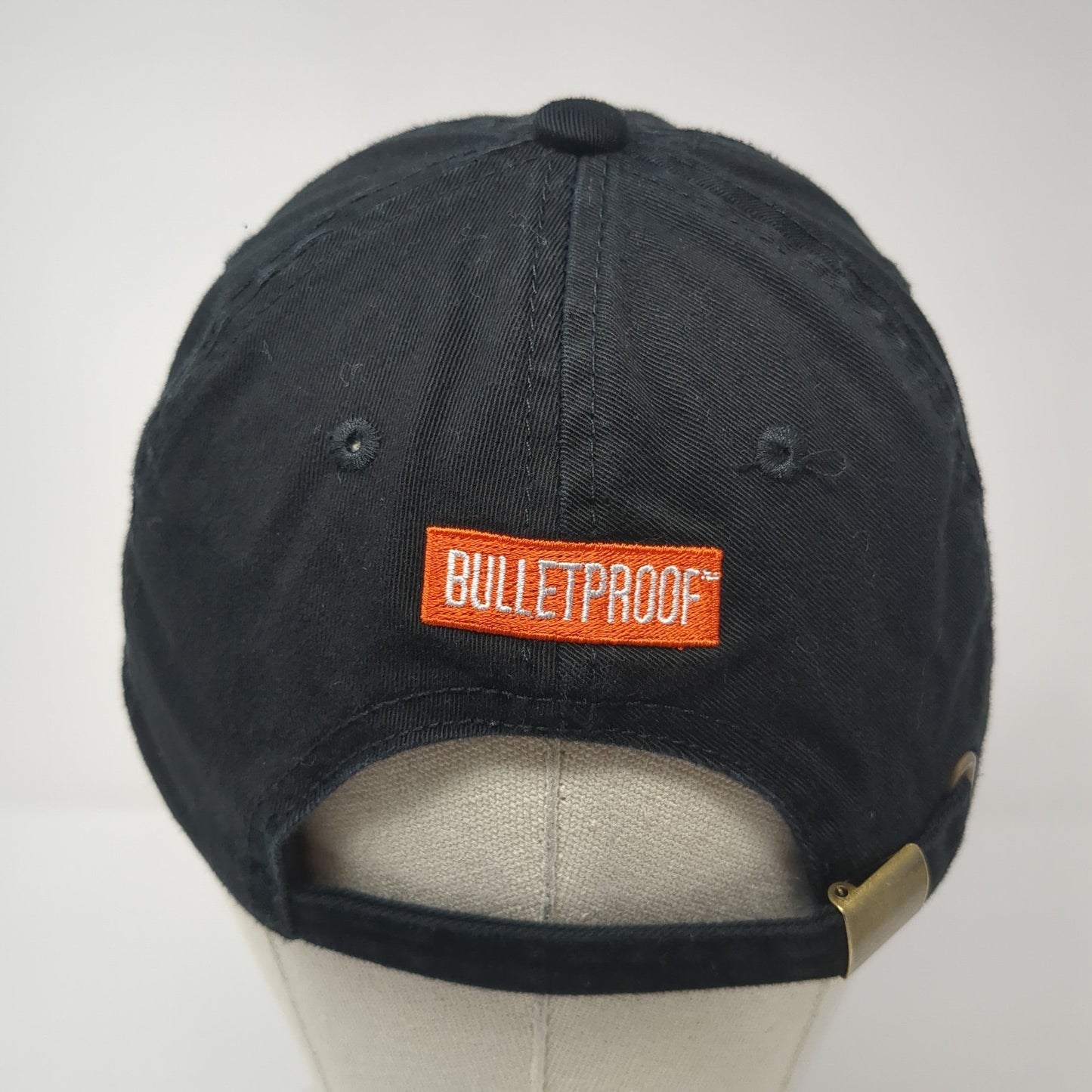 Bulletproof Slideback Baseball Cap Black One Size Adjustable Embroidered 6 Panel