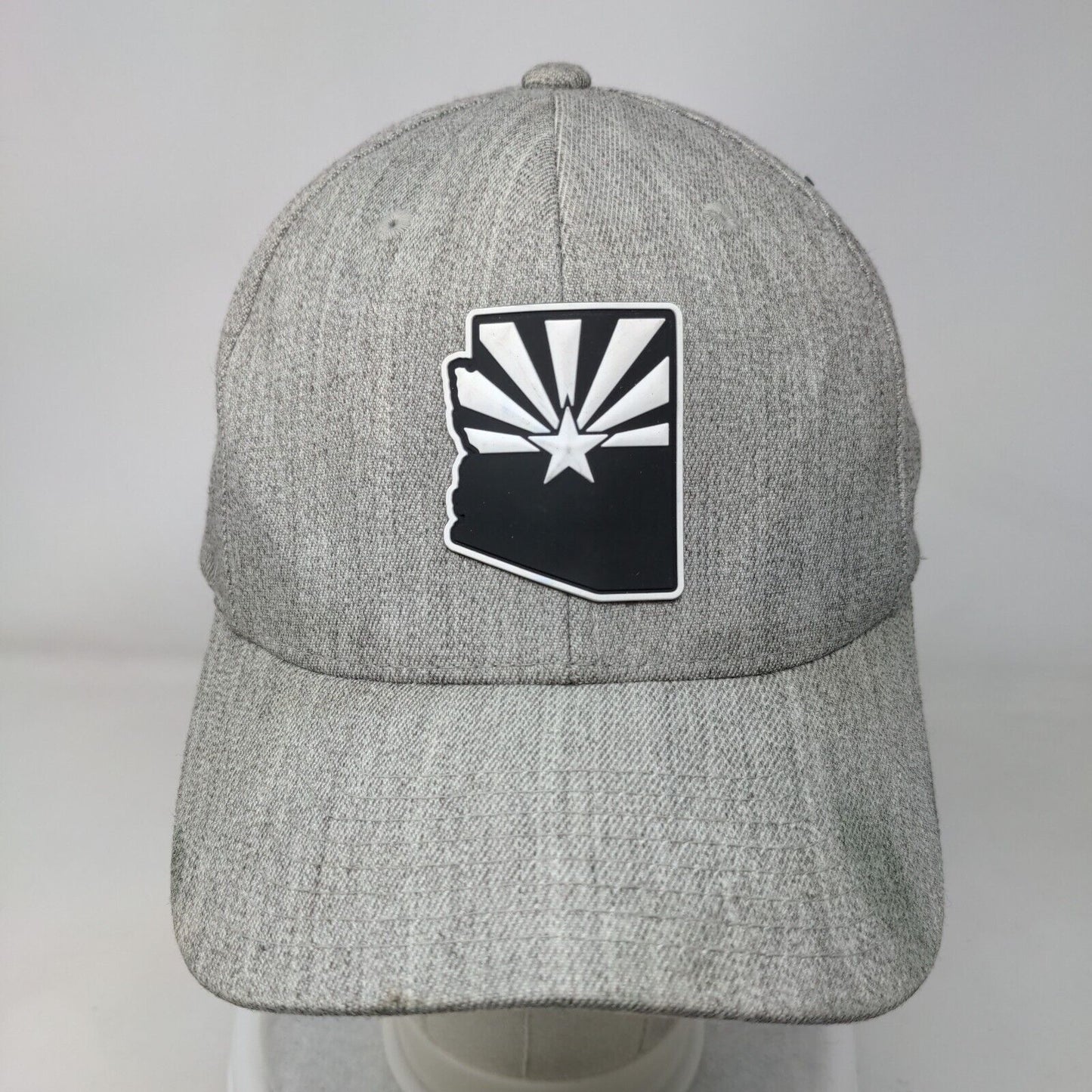 Arizona Leather State Patch Fitted Hat Gray L-XL Flexfit Branded Bills