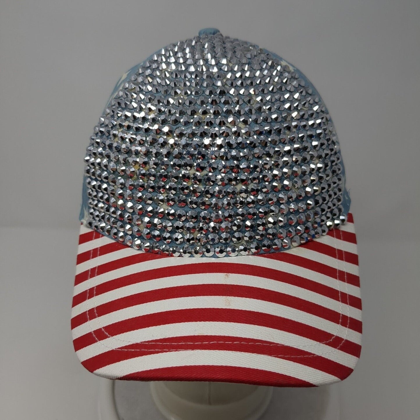 American Flag Bling Snapback Hat Multi One Size Adjustable 6 Panel