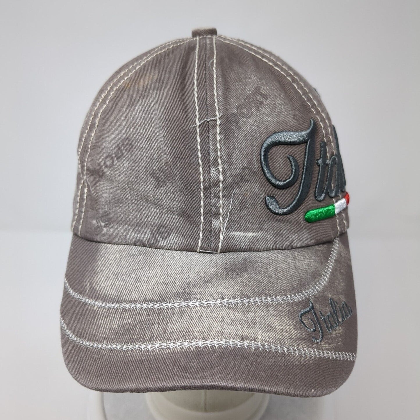 Italia Slideback Hat Brown One Size Adjustable Sport Embroidered 6 Panel