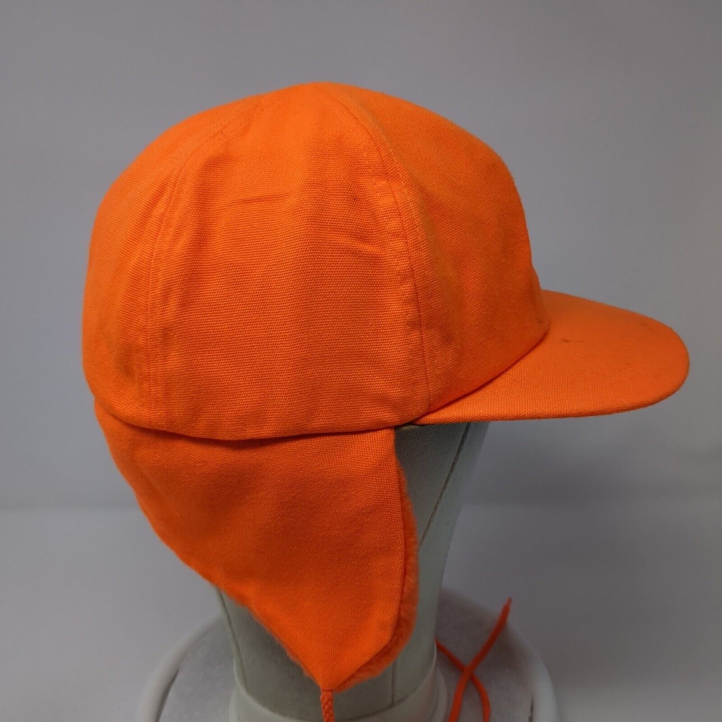 Thinsulate Fitted Hat Orange Large Ear Flap Chin Stap Solid Blank