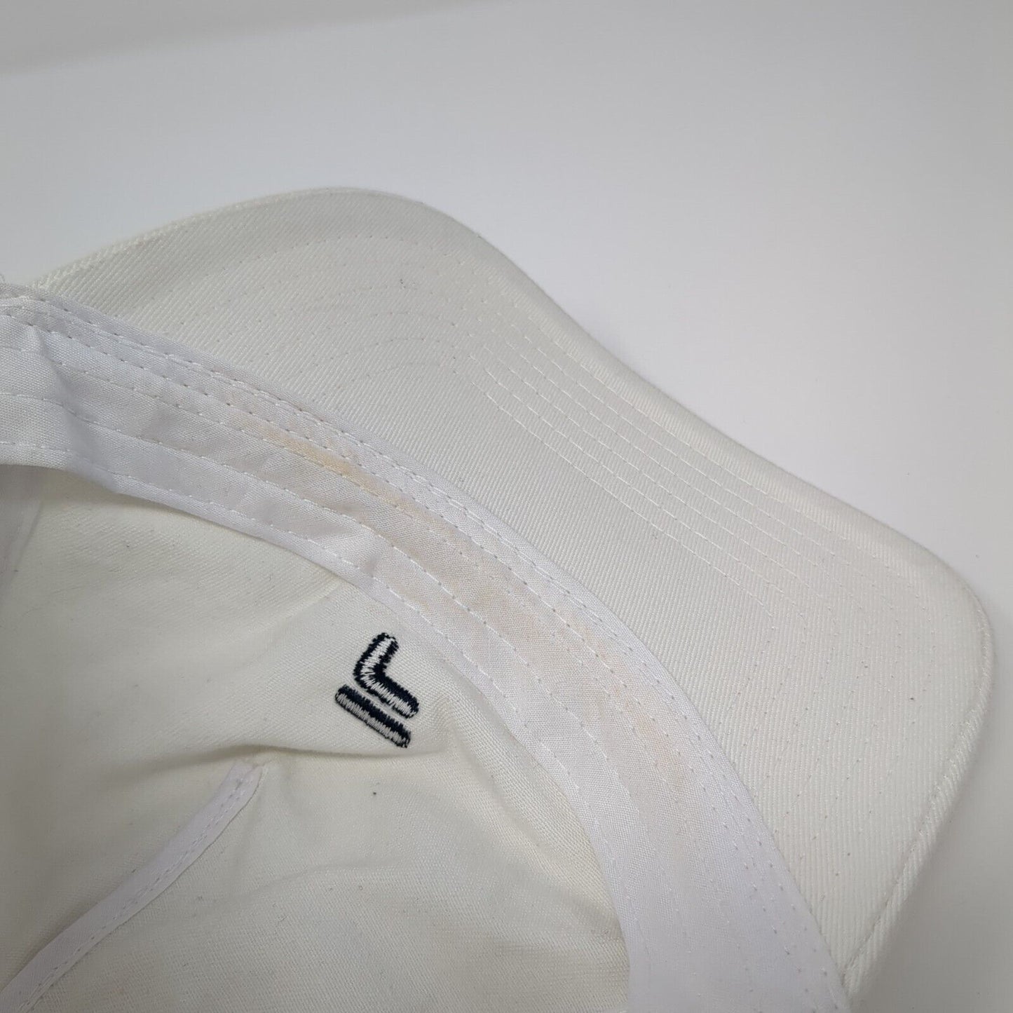 FILA Slideback Hat White One Size Adjustable Embroidered Vented Holes Cotton