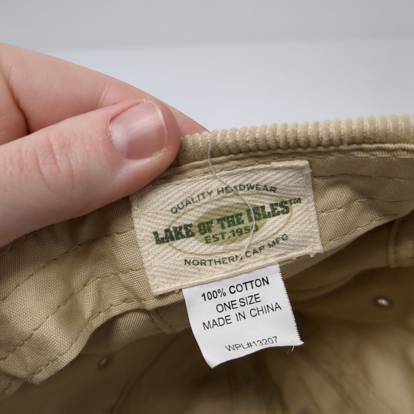 Lake of The Isles Slideback Hat Tan One Size Adjustable Corduroy Blank Cotton