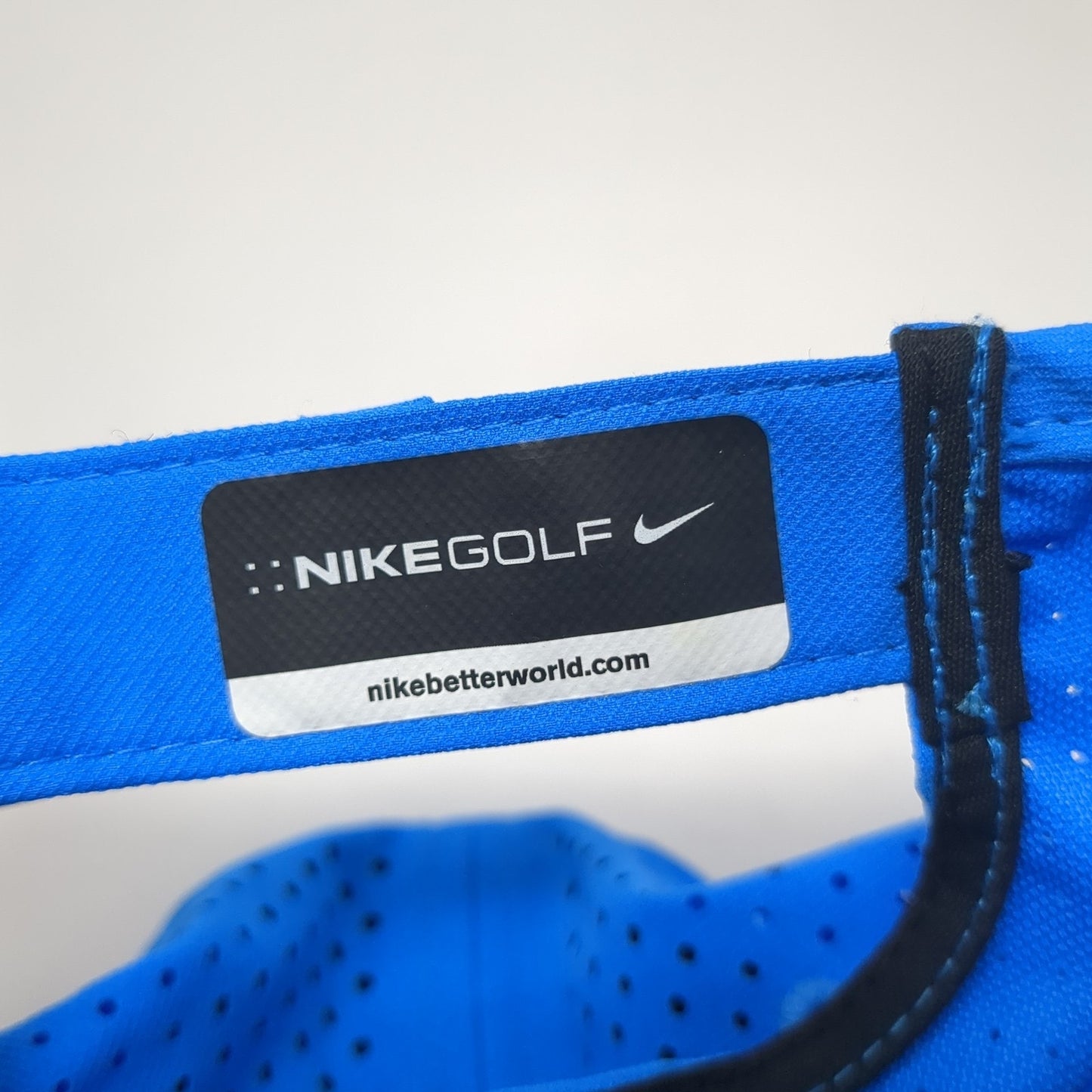 Nike Golf Strapback Hat Blue One Size Adjustable Swoosh Laser Cut Outdoor