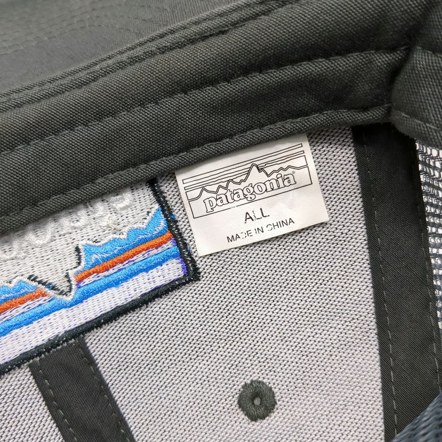 Patagonia Trucker Hat Gray One Size Mesh Back Snapback Mountain Logo Patch