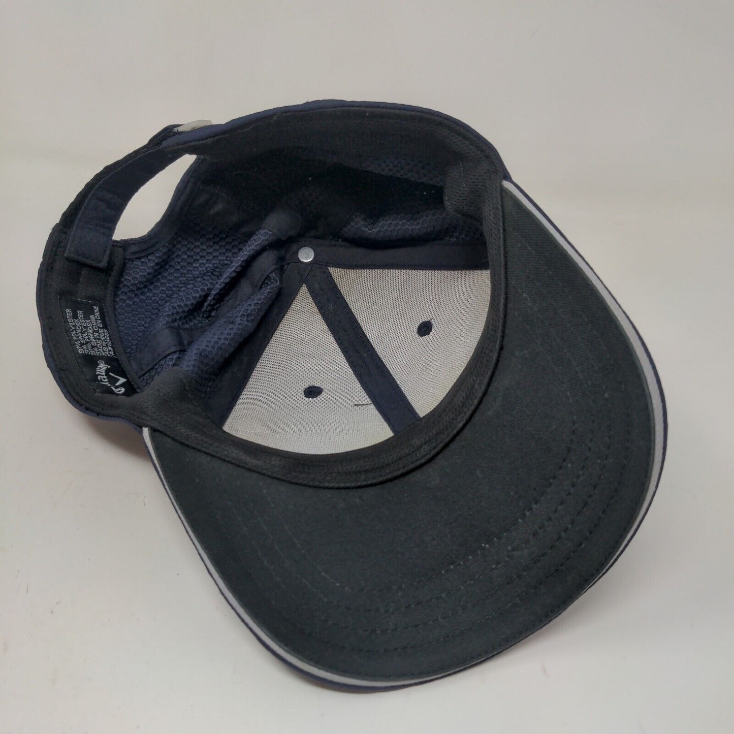 Callaway Golf Men's Strapback Hat Blue Adjustable 3D Odyssey Logo Distressed