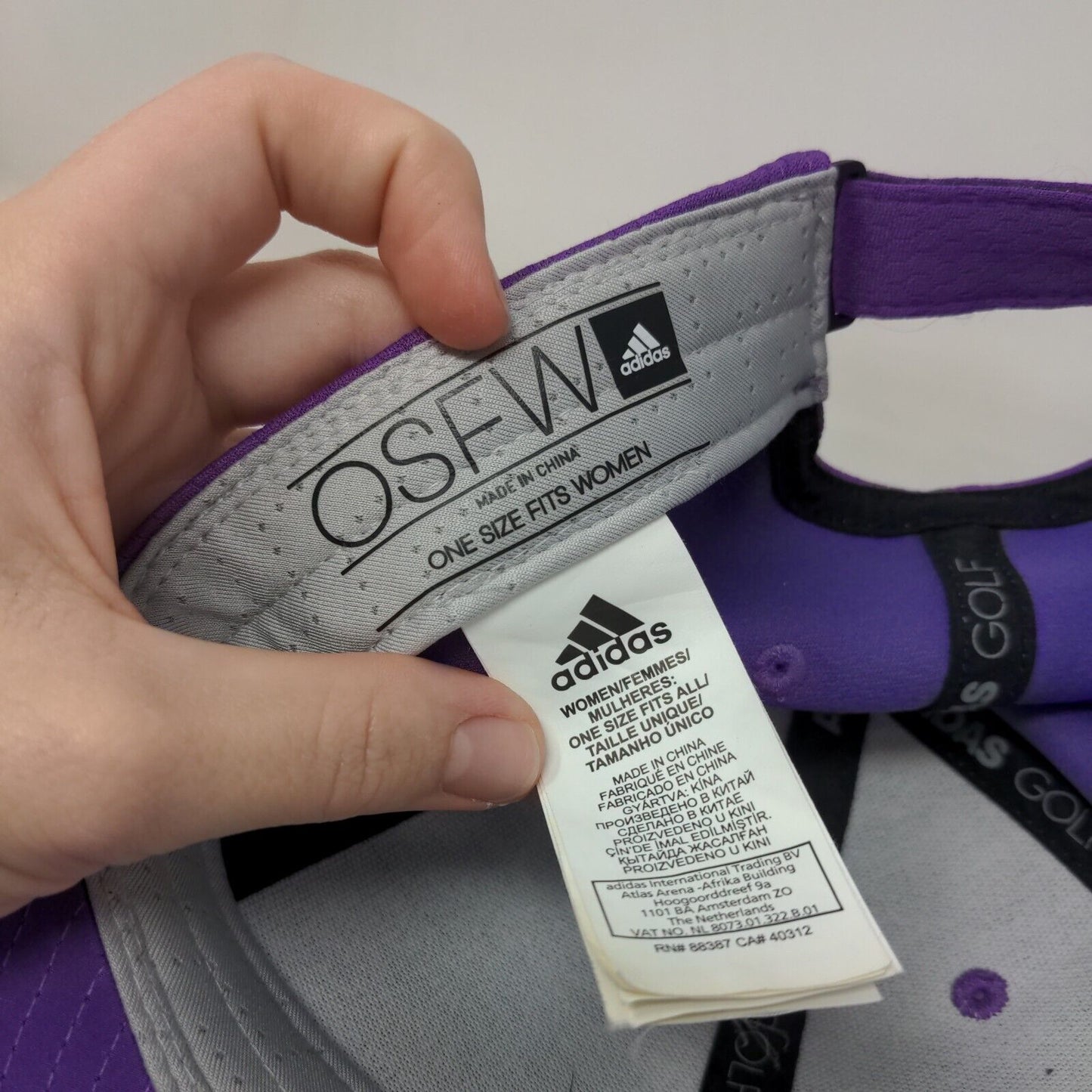 Adidas Women's Strapback Golf Hat Purple OSFW Adjustable Embroidered Polyester