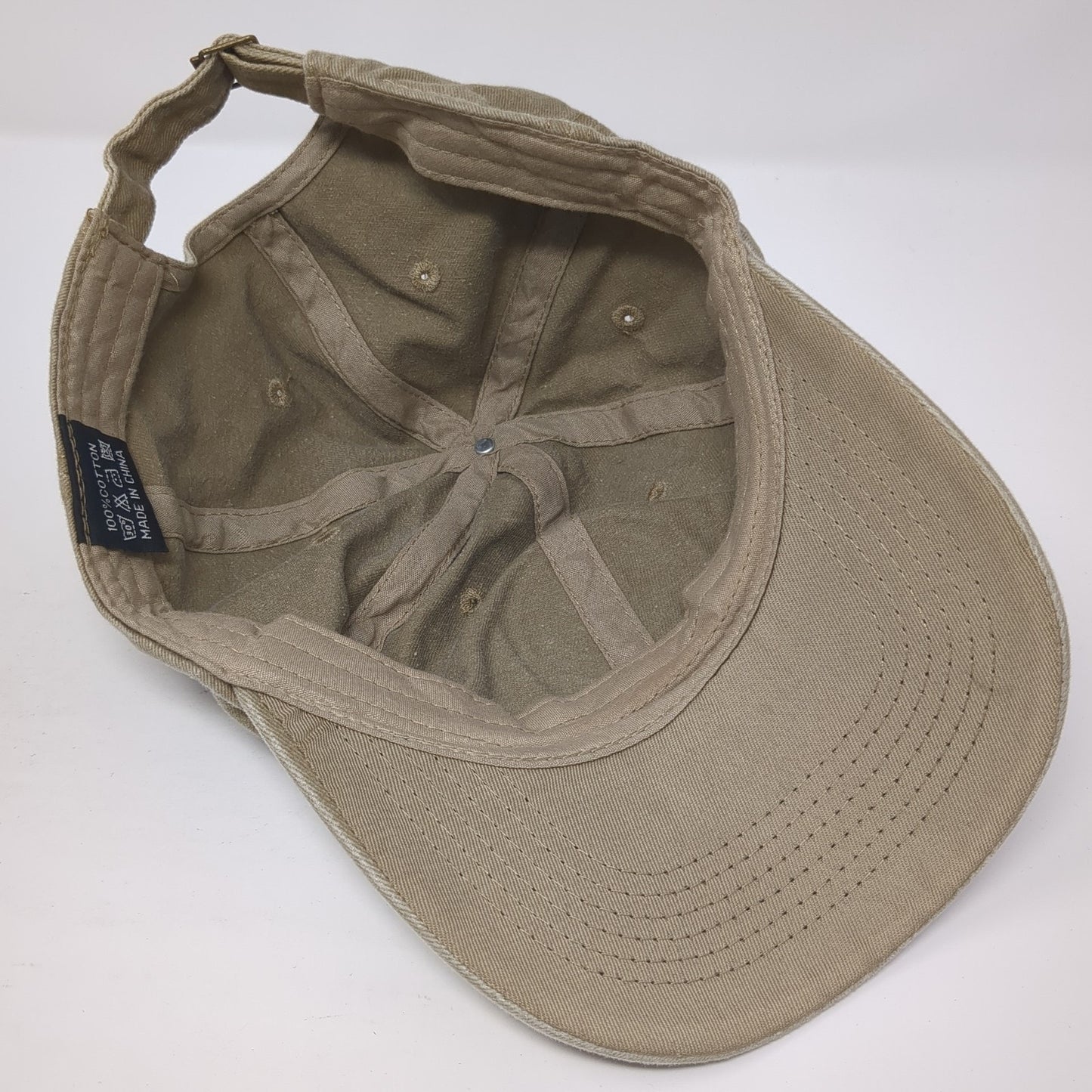Glitter Smiley Face Slideback Baseball Cap Brown One Size Adjustable Embroidered