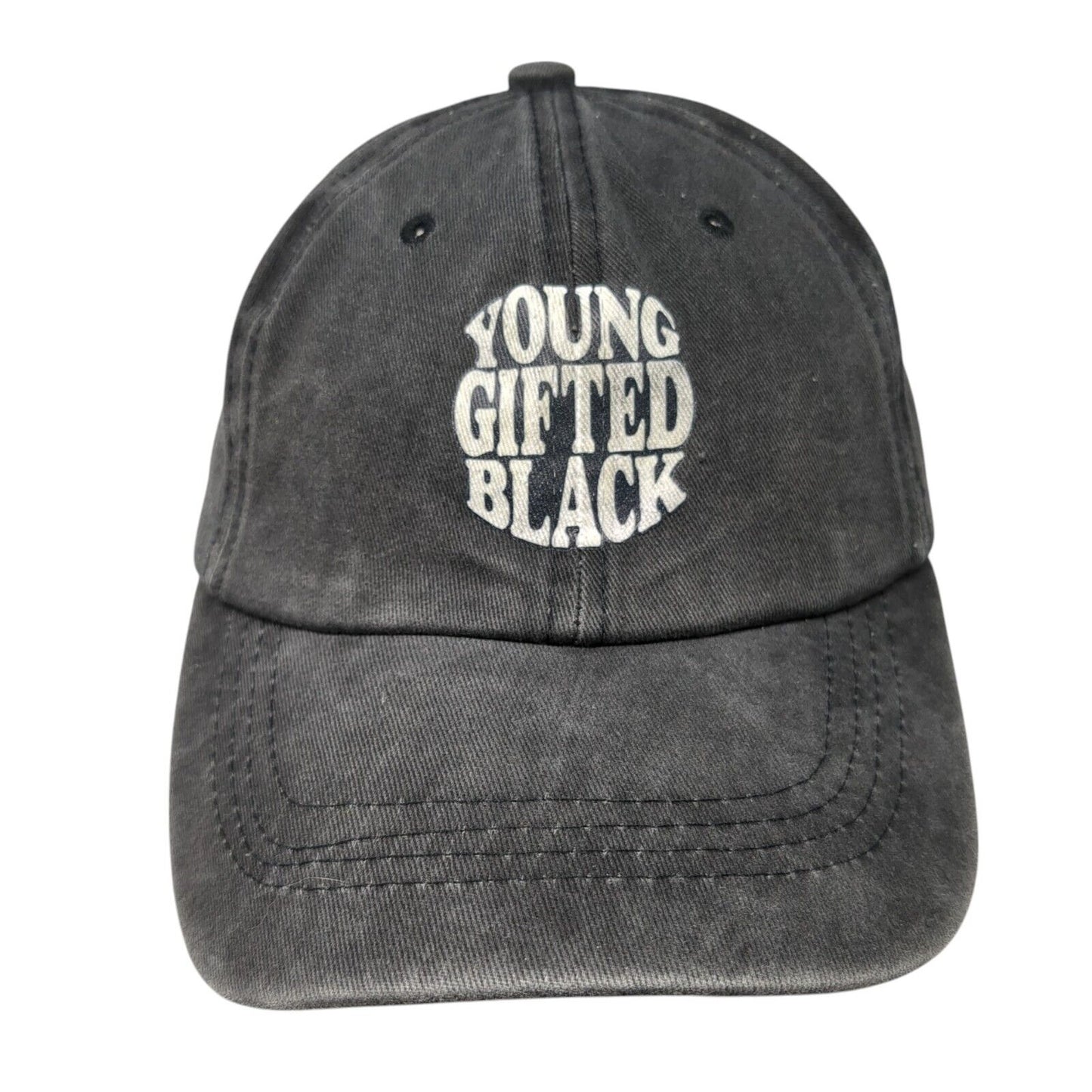 Young Gifted Black Slideback Hat Gray One Size Adjustable 6 Panel